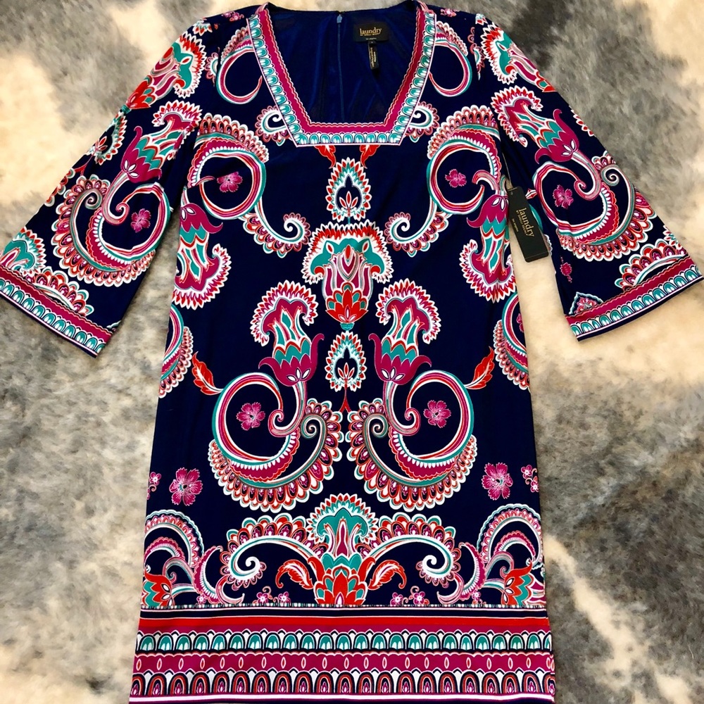 Laundry floral print navy dress